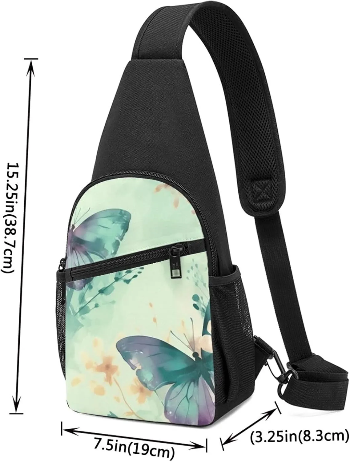 Sling bag for Women Men Trendy Sling Bakpack Casual Chest Bag Blue and Purple Fanny Pack for Travel Hiking