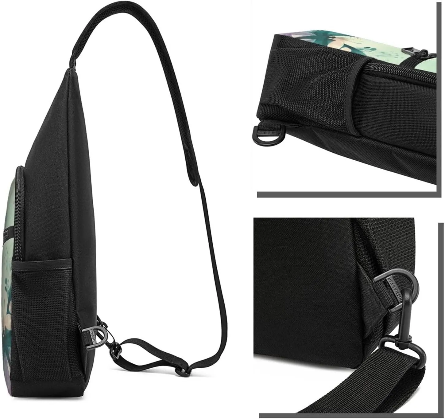 Sling bag for Women Men Trendy Sling Bakpack Casual Chest Bag Blue and Purple Fanny Pack for Travel Hiking