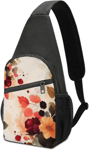 Sling Bags Beautiful Floral Crossbody Bag for Women Men Cross Body Bag for Travel Hiking Shopping