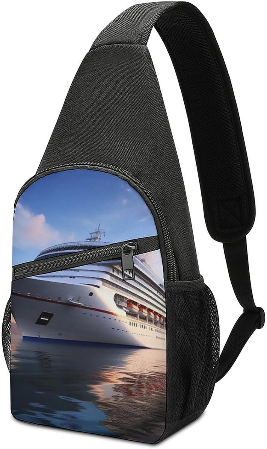 Sling Bags Sea Ship Crossbody Bag for Women Men Cross Body Bag for Travel Hiking Shopping