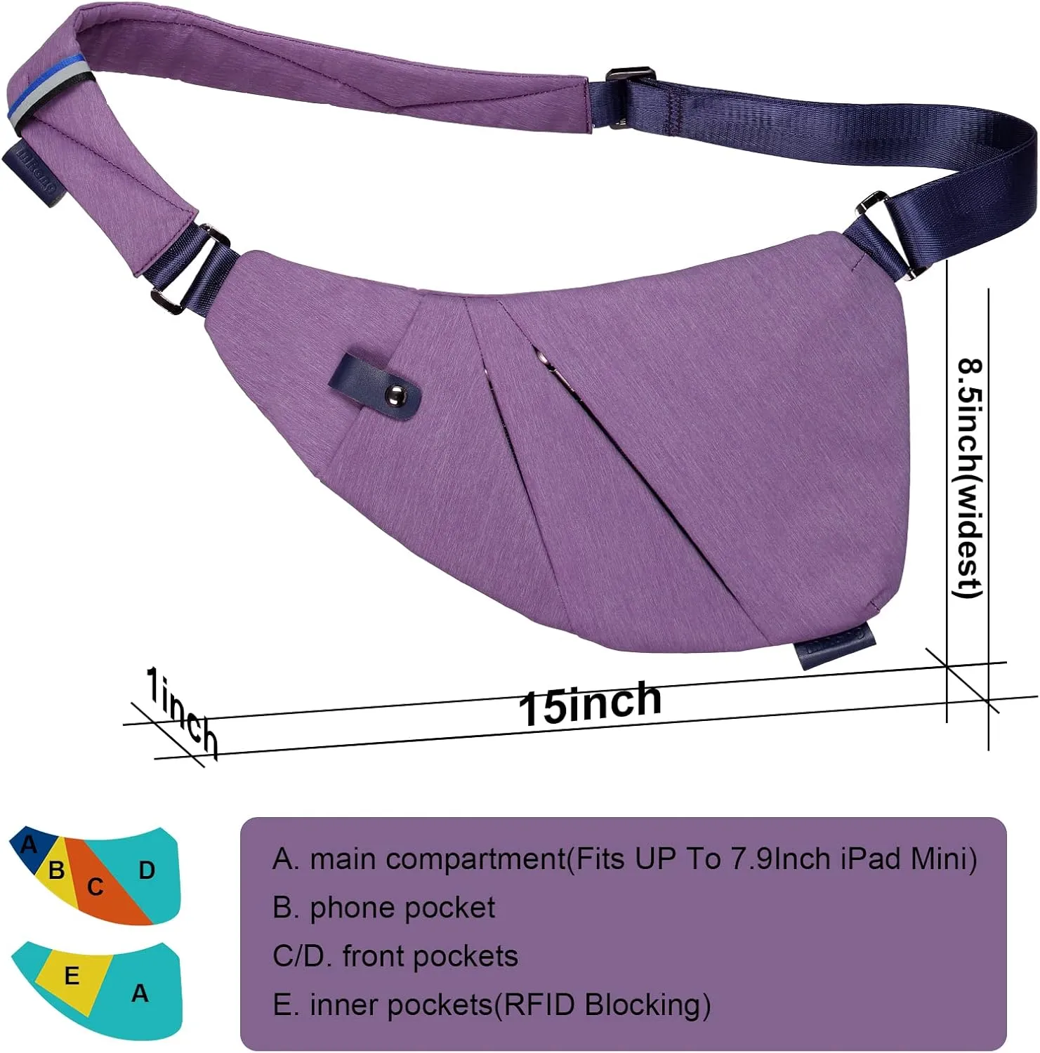 Sling Crossbody Bags Trendy Travel Anti Theft Safe Purse Bags for Women Men Waterproof