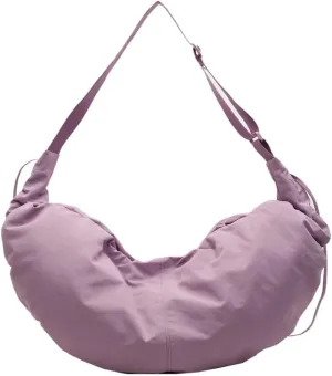Slouchy Crescent Crossbody Shoulder Bag for Women Large Dumpling Tote Purse Canvas Handbags with Drawstring