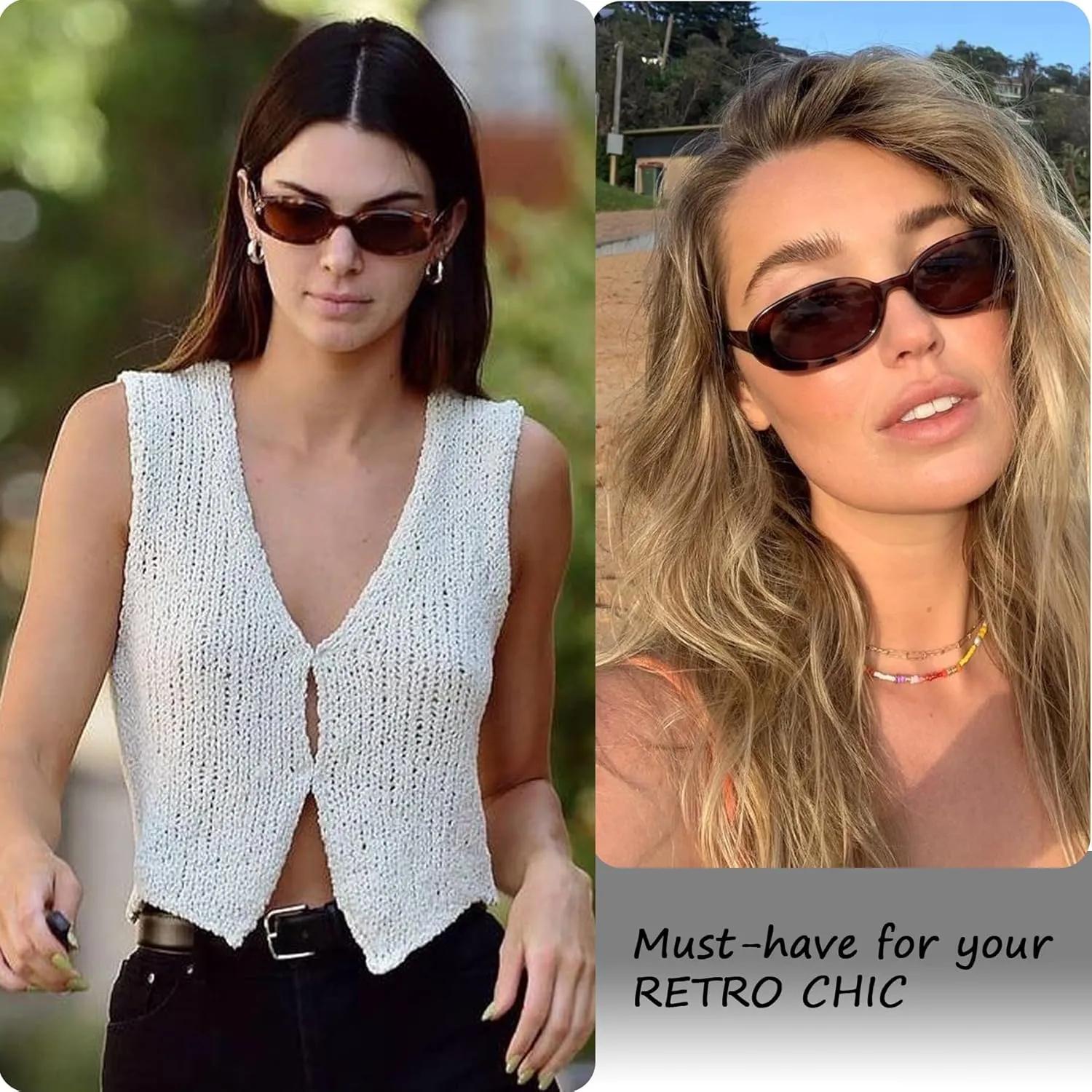 Small 90s Sunglasses for Women Men Retro Vintage Oval Sunglasses
