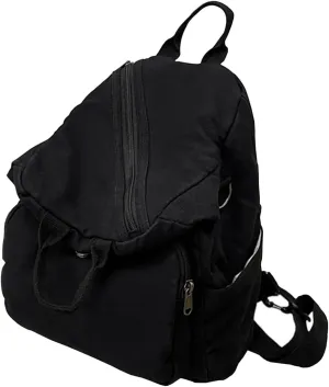 Small Backpack for Women Cute Backpack Ladies Canvas Backpack Purse for Women Men Casual Daypack Fashion Satchel Bag for Daily,Work (Black)