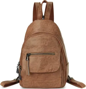 Small Backpack Purse for Women Fashion PU Leather Backpack Convertible Ladies Sling Bag