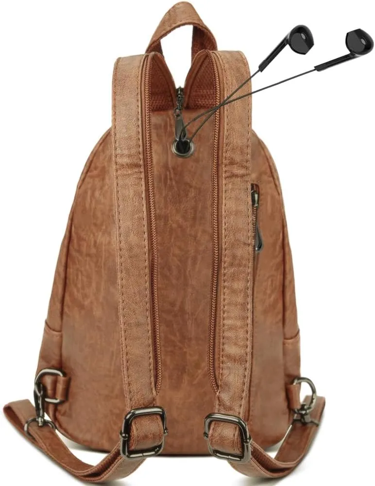 Small Backpack Purse for Women Fashion PU Leather Backpack Convertible Ladies Sling Bag