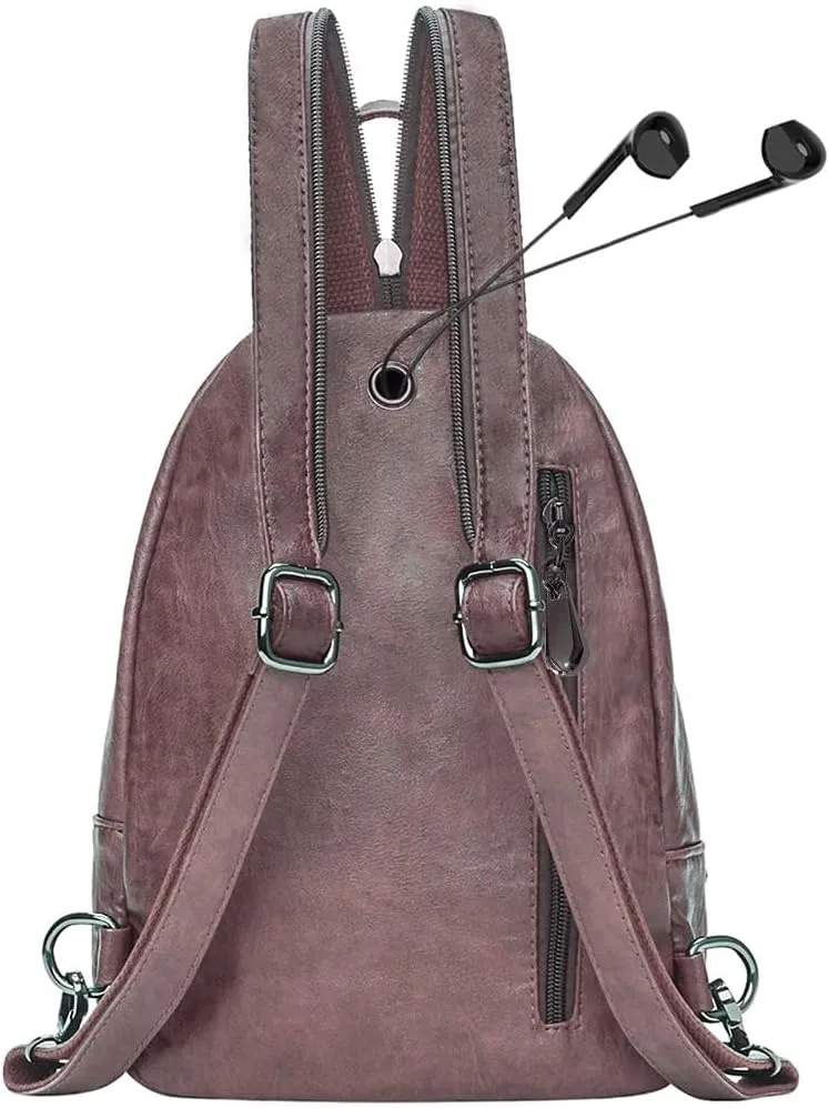 Small Backpack Purse for Women Fashion PU Leather Backpack Convertible Ladies Sling Bag