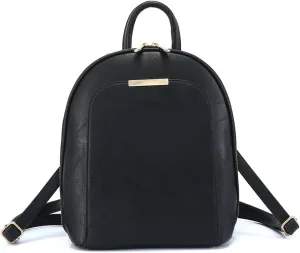 Small Backpack Purse for Women Multi Pocket PU Leather Lightweight Handbags Convertible Travel Shoulder Handbag (Black Medium)
