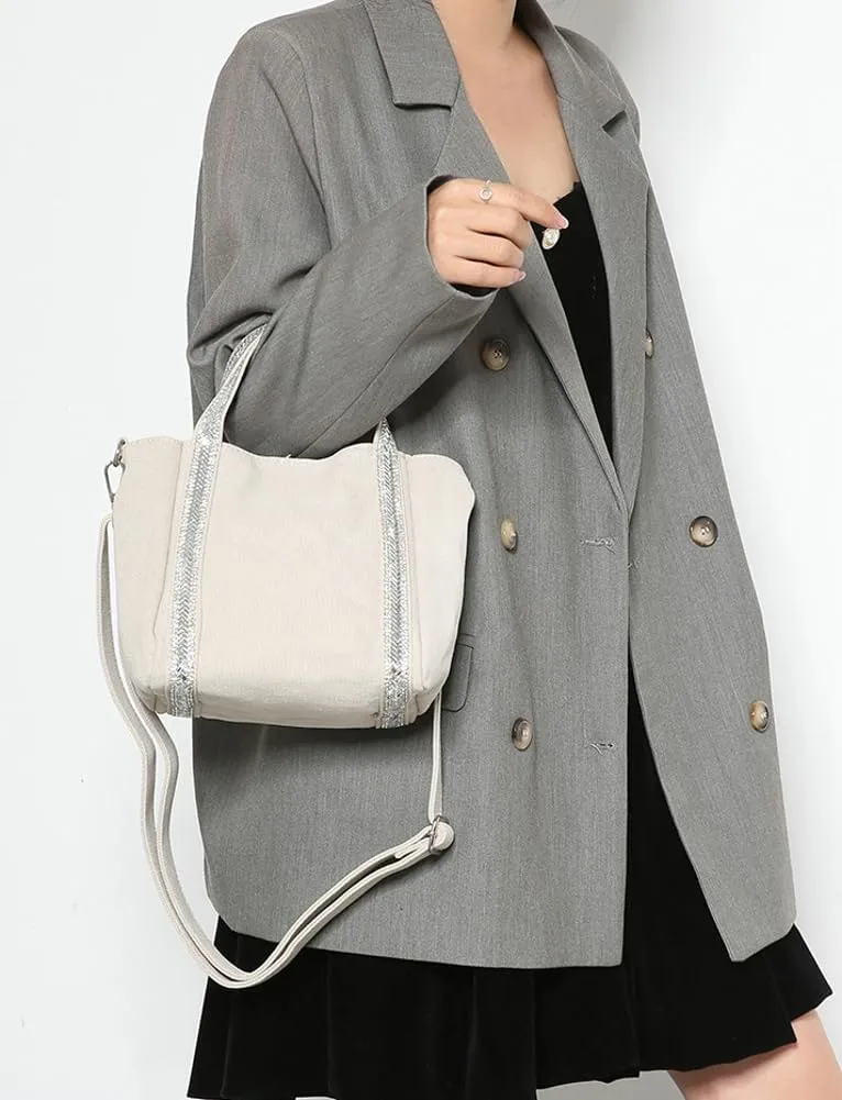 Small Canvas Tote Bag for Women Fashion Crossbody Shoulder Bag Handbags Casual Purses Satchel for Work Travel