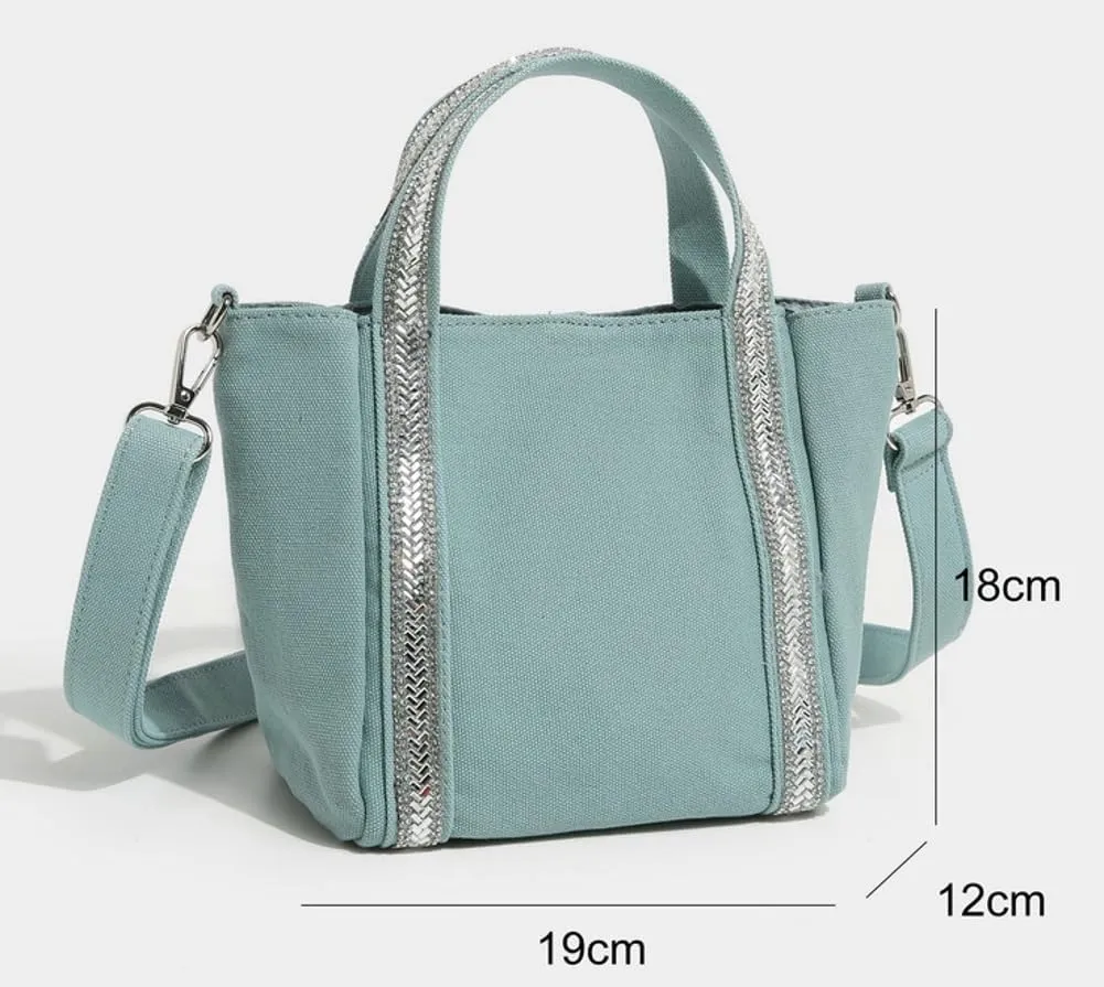 Small Canvas Tote Bag for Women Fashion Crossbody Shoulder Bag Handbags Casual Purses Satchel for Work Travel