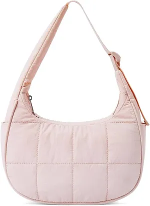 Small Crescent Puffer Purse Shoulder Bag for Women Nylon Quilted Purses Bag Adjustable Shoulder Strap Puffy bag