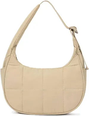 Small Crescent Puffer Purse Shoulder Bag for Women Nylon Quilted Purses Bag Adjustable Shoulder Strap Puffy bag