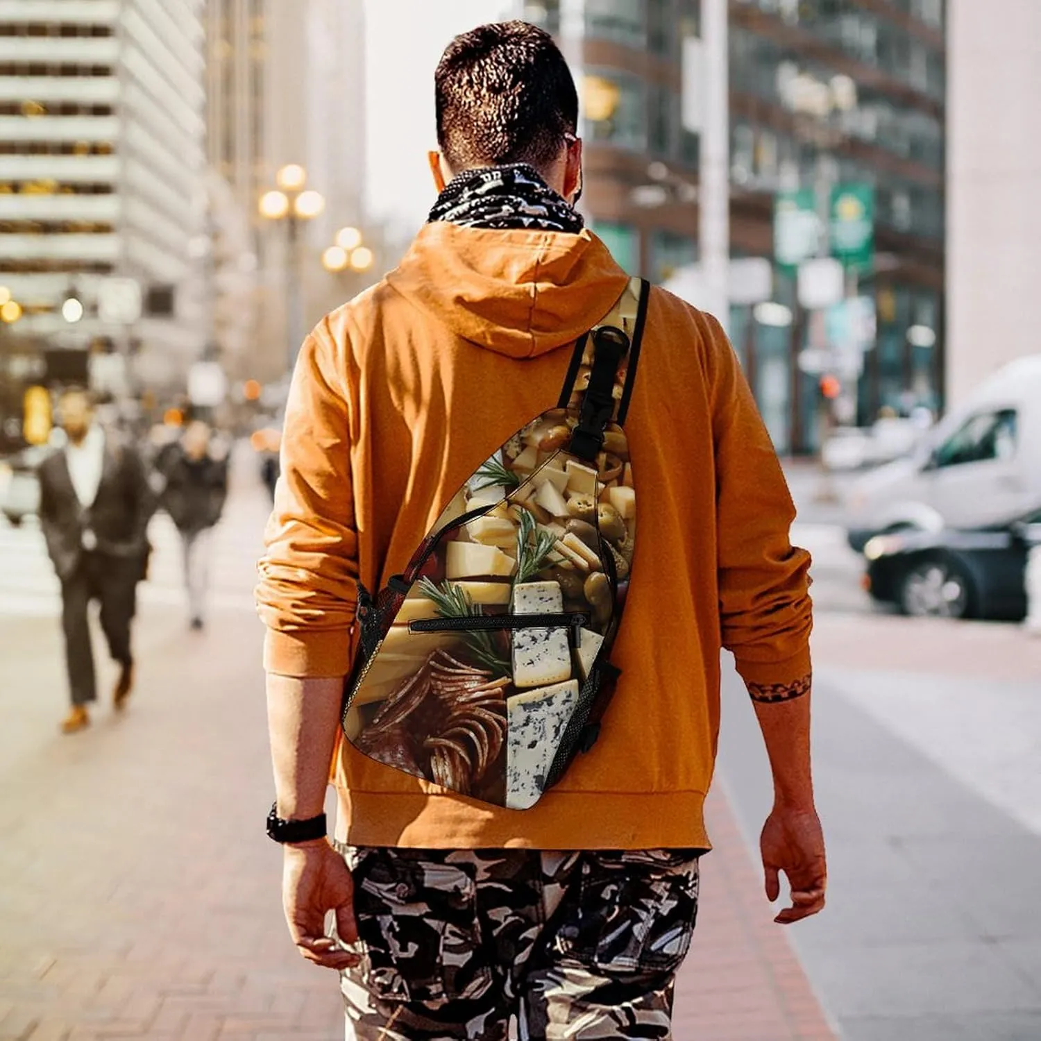 Small Crossbody Sling Backpack Beautiful Cheese Board Chest Bags for Traveling Chest Fashion Shoulder Bag