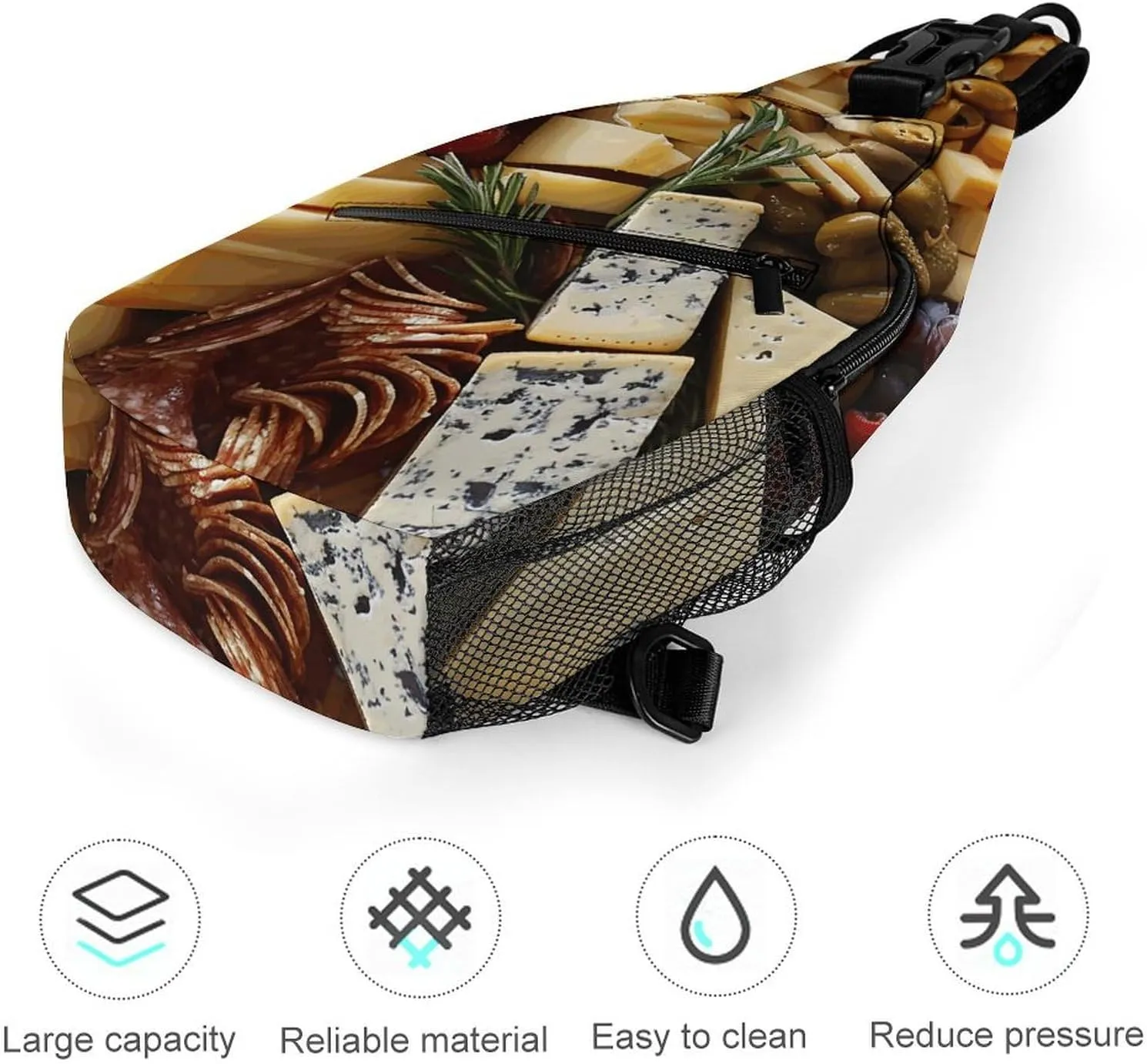 Small Crossbody Sling Backpack Beautiful Cheese Board Chest Bags for Traveling Chest Fashion Shoulder Bag