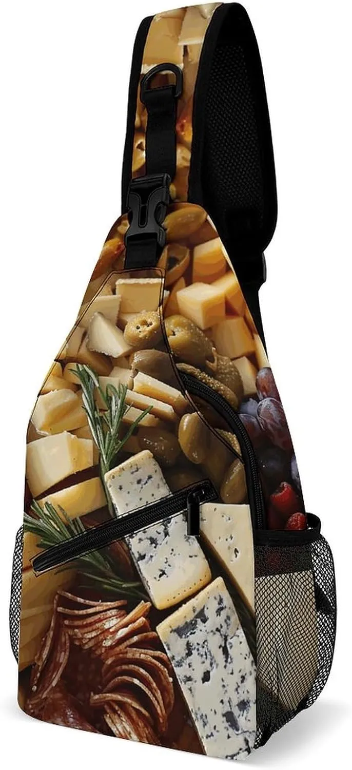 Small Crossbody Sling Backpack Beautiful Cheese Board Chest Bags for Traveling Chest Fashion Shoulder Bag