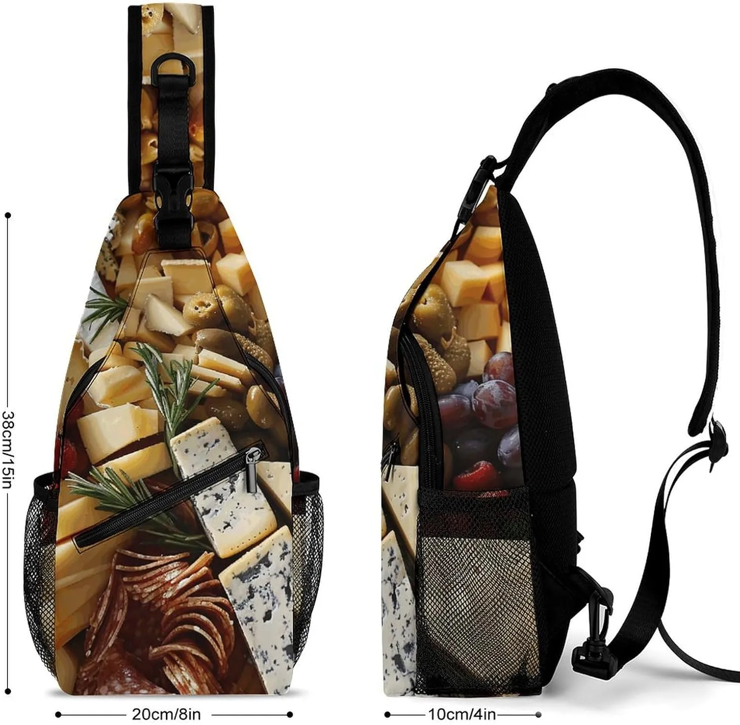 Small Crossbody Sling Backpack Beautiful Cheese Board Chest Bags for Traveling Chest Fashion Shoulder Bag