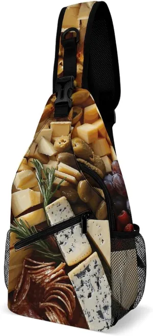 Small Crossbody Sling Backpack Beautiful Cheese Board Chest Bags for Traveling Chest Fashion Shoulder Bag