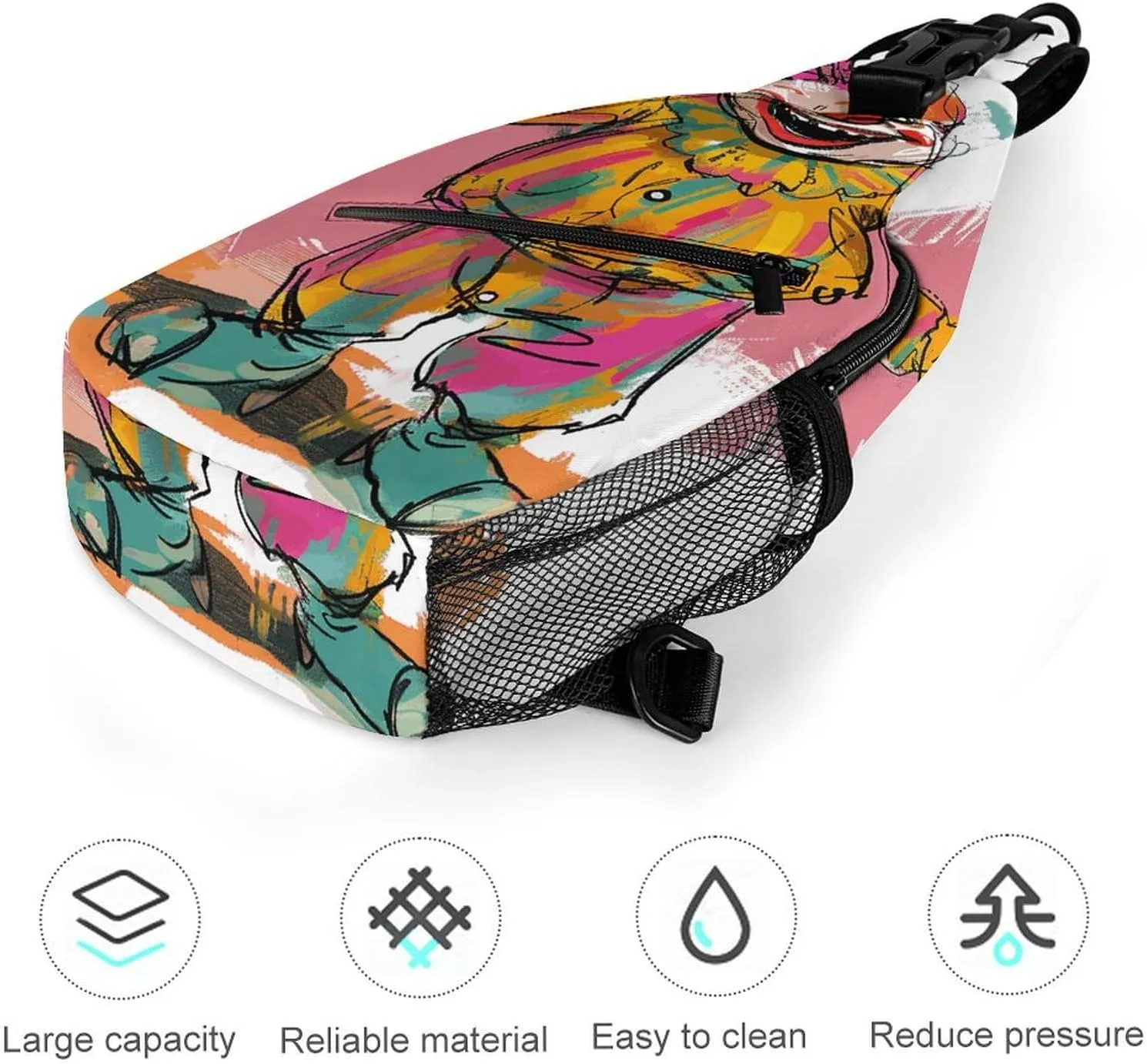 Small Crossbody Sling Backpack Maroon And Yellow Chest Bags for Traveling Chest Fashion Shoulder Bag