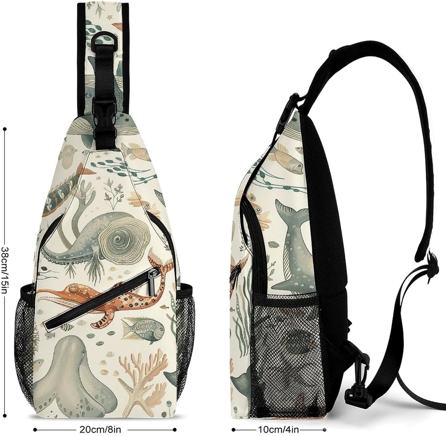 Small Crossbody Sling Backpack Mustard Yellow And Brown Chest Bags for Traveling Chest Fashion Shoulder Bag