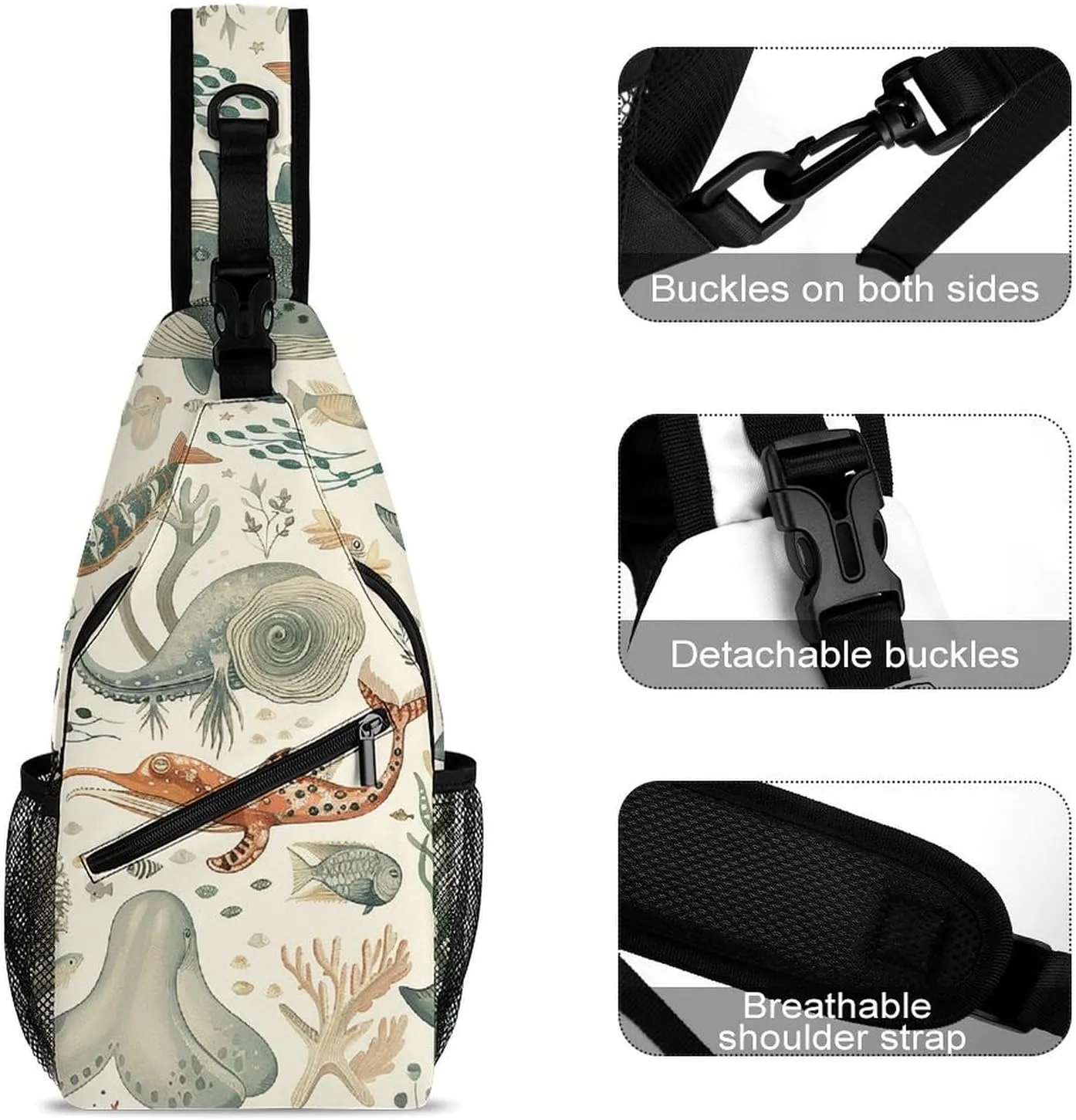 Small Crossbody Sling Backpack Mustard Yellow And Brown Chest Bags for Traveling Chest Fashion Shoulder Bag