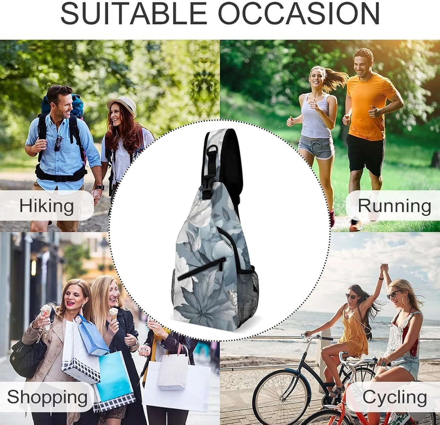 Small Crossbody Sling Backpack Mustard Yellow And Brown Chest Bags for Traveling Chest Fashion Shoulder Bag