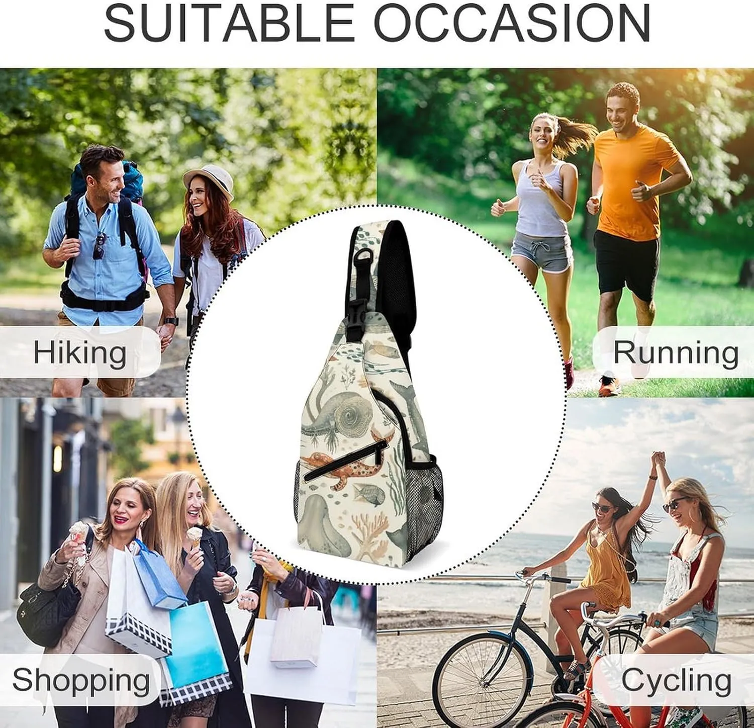 Small Crossbody Sling Backpack Mustard Yellow And Brown Chest Bags for Traveling Chest Fashion Shoulder Bag