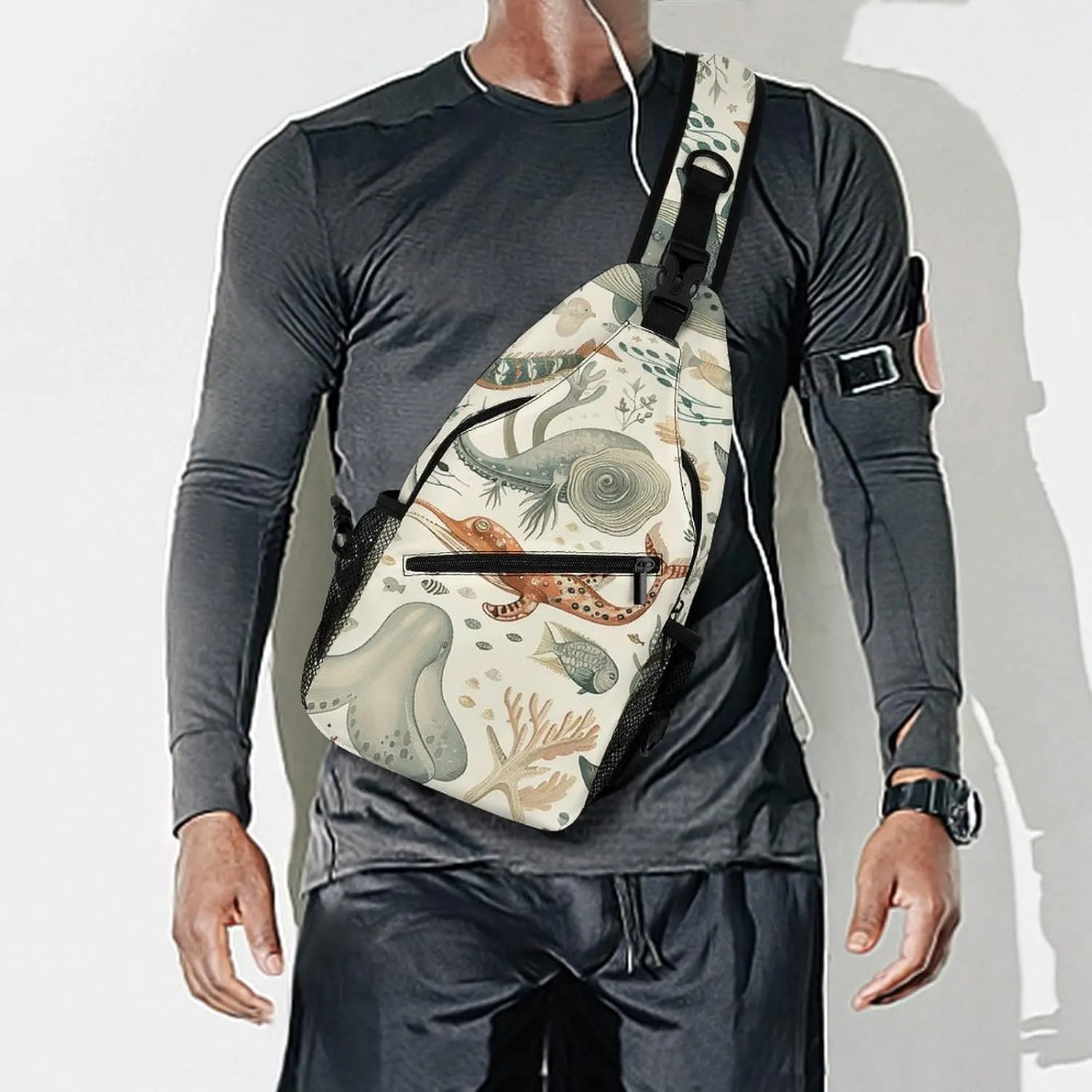Small Crossbody Sling Backpack Mustard Yellow And Brown Chest Bags for Traveling Chest Fashion Shoulder Bag