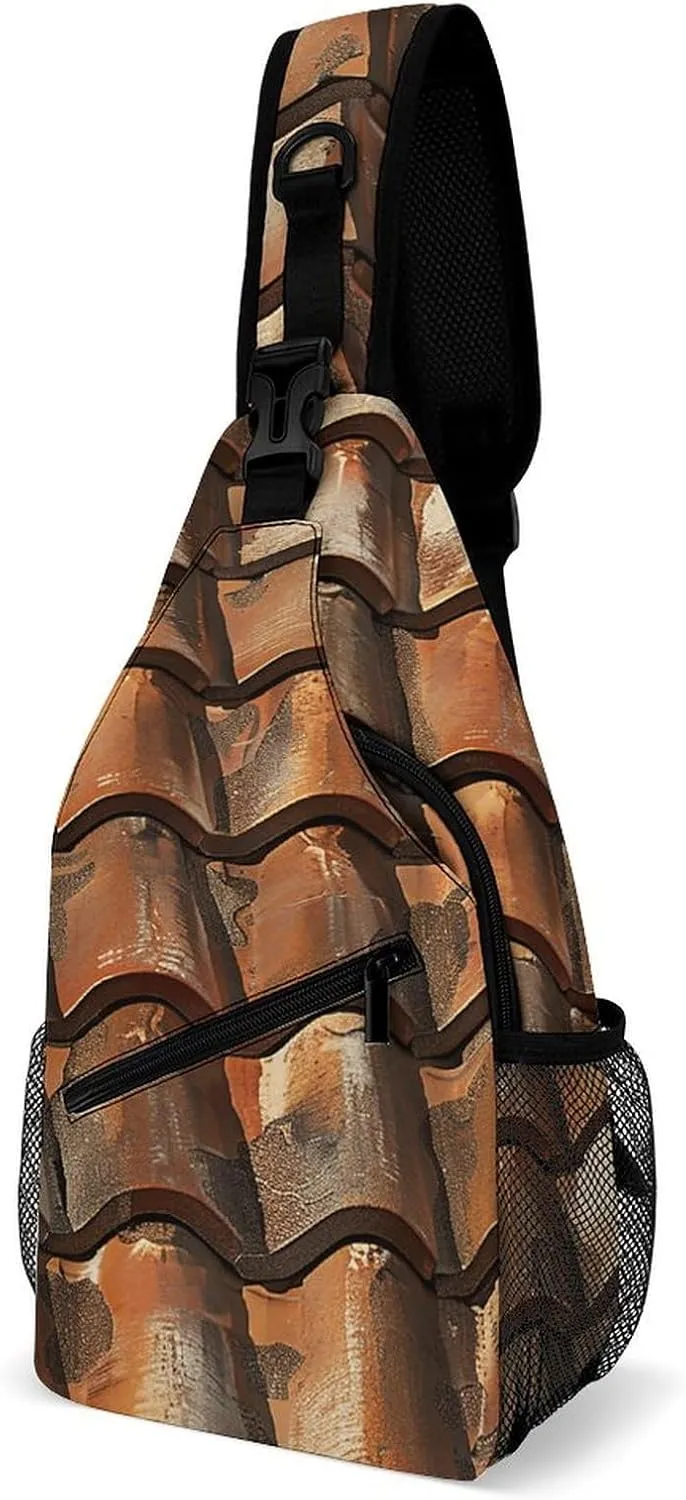 Small Crossbody Sling Backpack Mustard Yellow And Brown Chest Bags for Traveling Chest Fashion Shoulder Bag