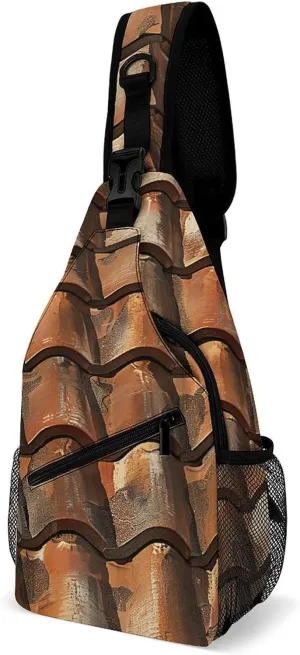Small Crossbody Sling Backpack Mustard Yellow And Brown Chest Bags for Traveling Chest Fashion Shoulder Bag