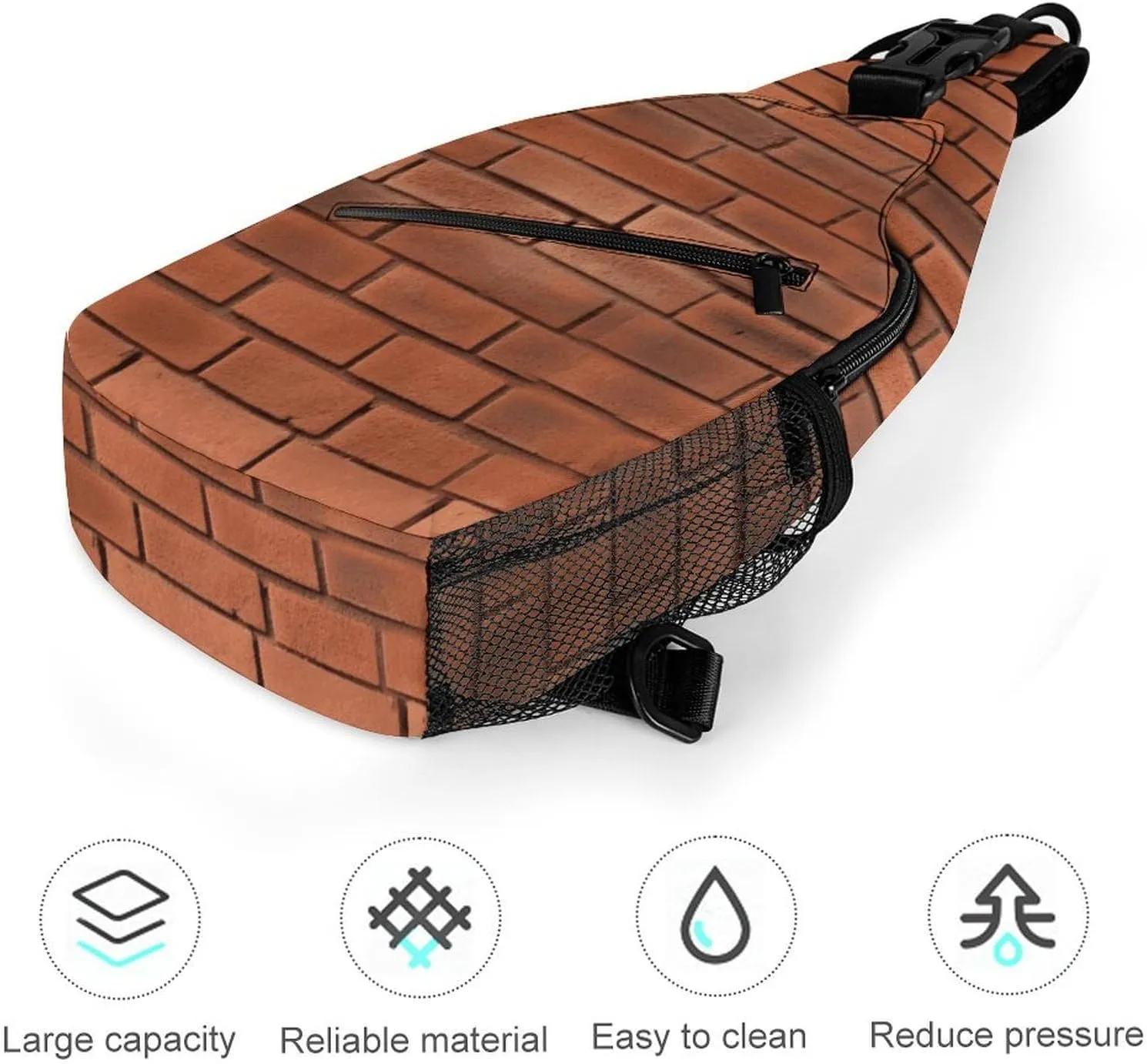 Small Crossbody Sling Backpack Red Brick Wall Texture Chest Bags for Traveling Chest Fashion Shoulder Bag