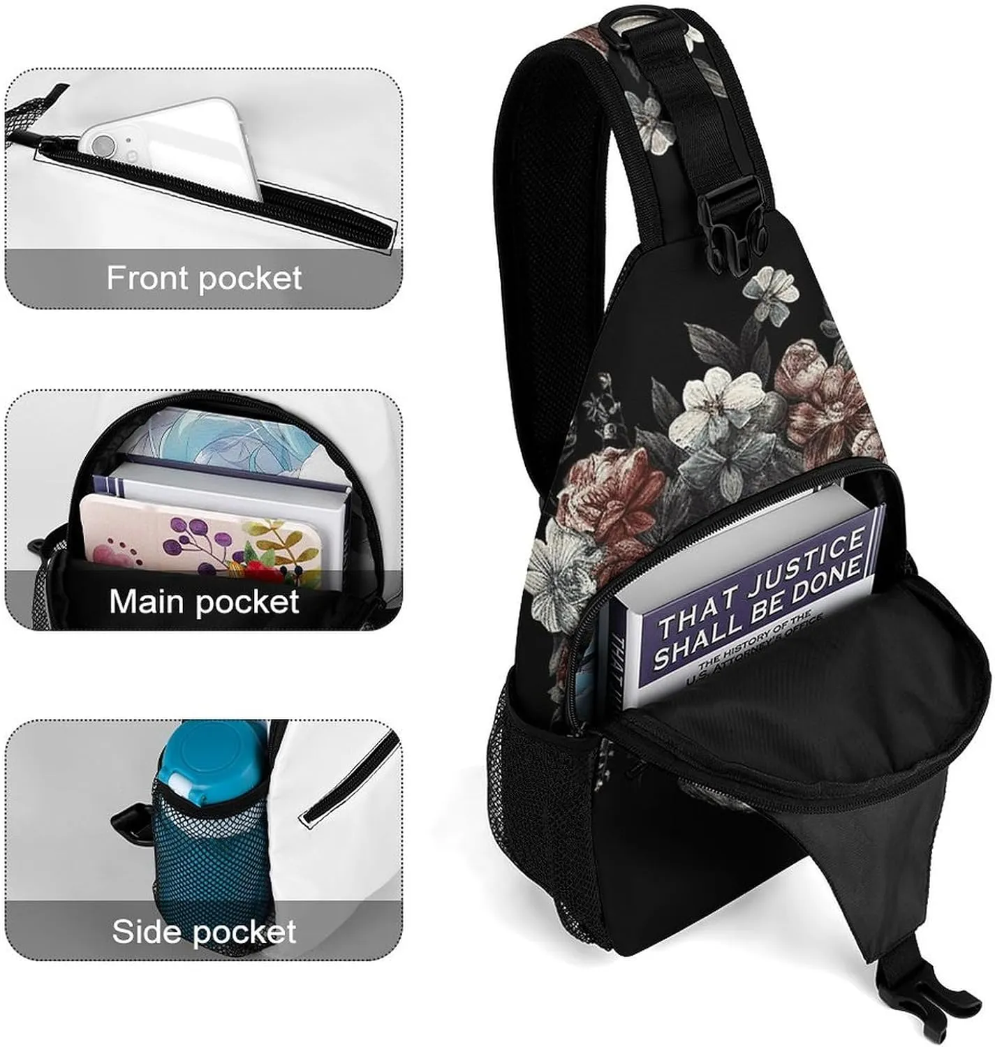 Small Crossbody Sling Backpack Skull in Darkness Chest Bags for Traveling Chest Fashion Shoulder Bag
