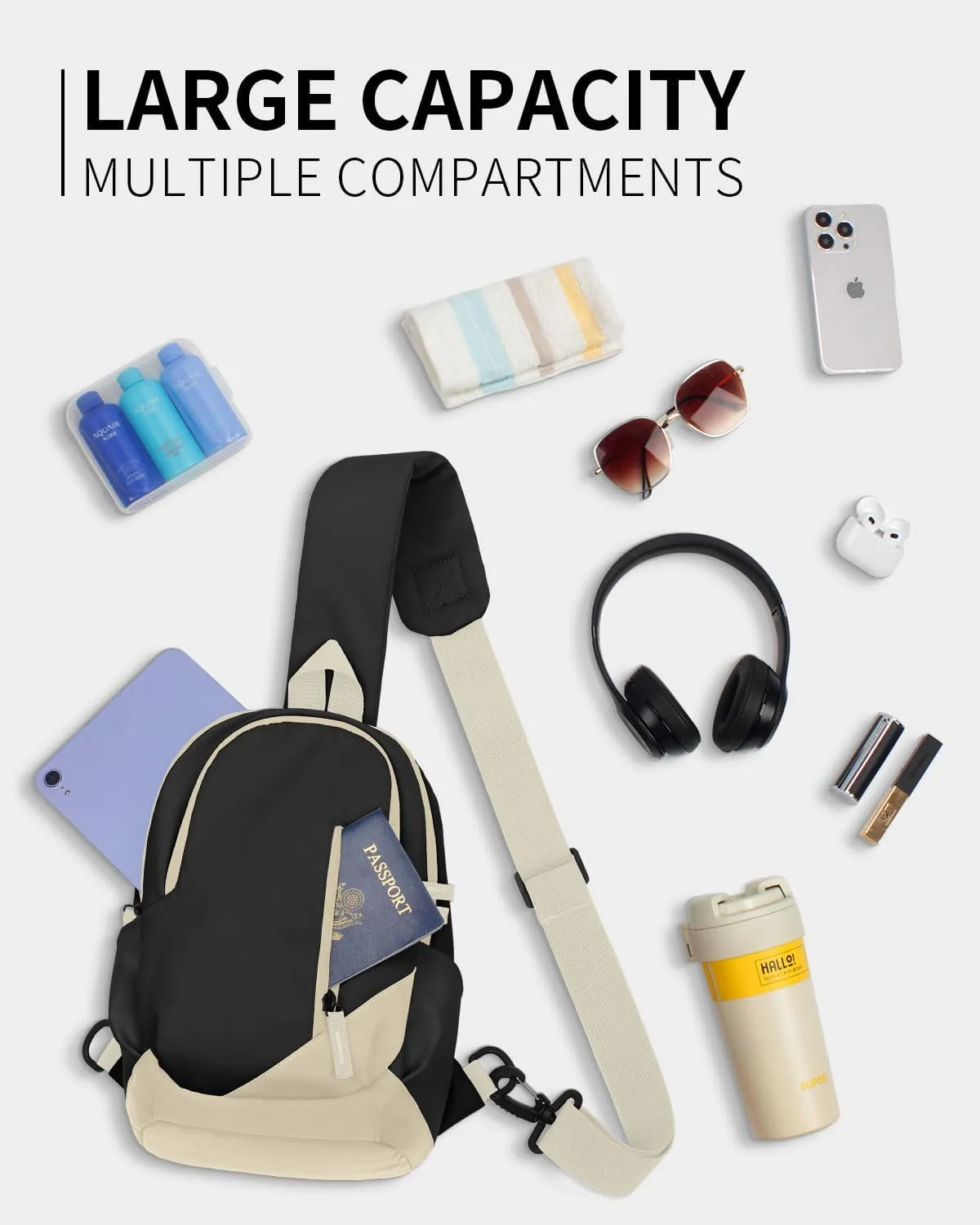 Small Crossbody Sling Bags for Women Men, Sling Bag for Men, Women Cross Body Bag, Sling Backpack Travel Bag Travel Purse