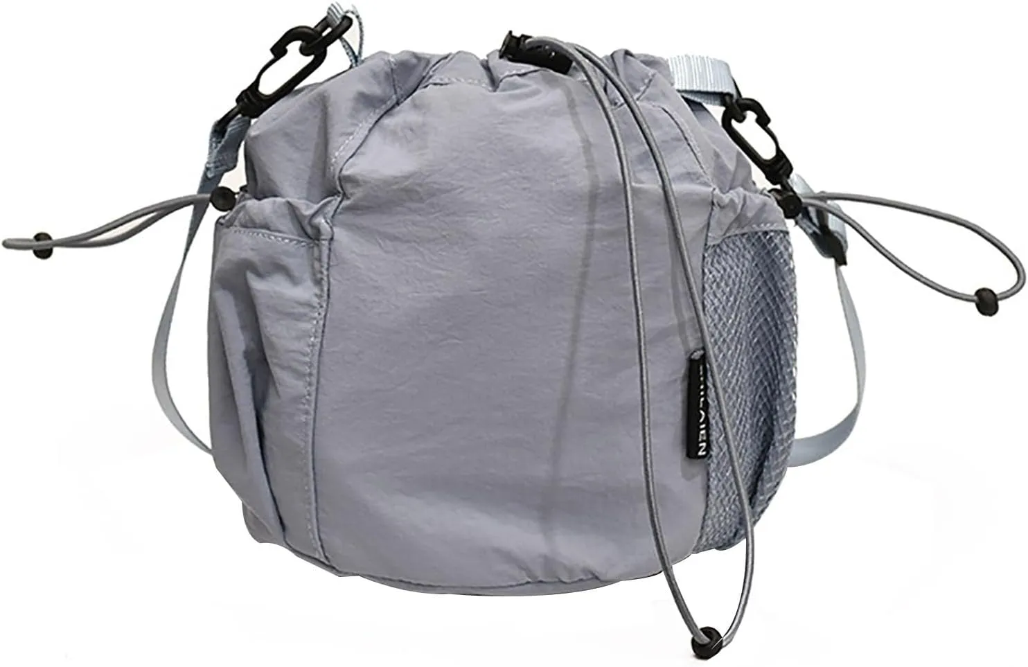 Small Drawstring Bucket Bag For Women Nylon Crossbody Purse Bag Adjustable Shoulder Strap Lightweight Travel Tote Handbags