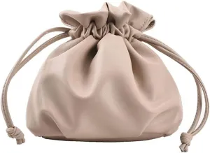 Small Leather Drawstring Bucket Bag Hobo Bucket Bags and Purses Crossbody Bucket Satchel Bag Soft Drawstring Purse