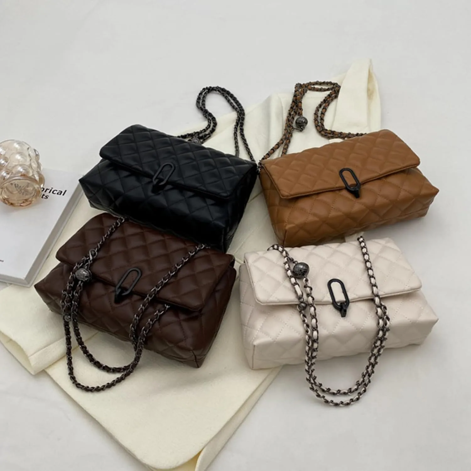 Small Purses for Women Quilted Crossbody Bags Ladies Trendy Shoulder Handbags Quilted Purses Women