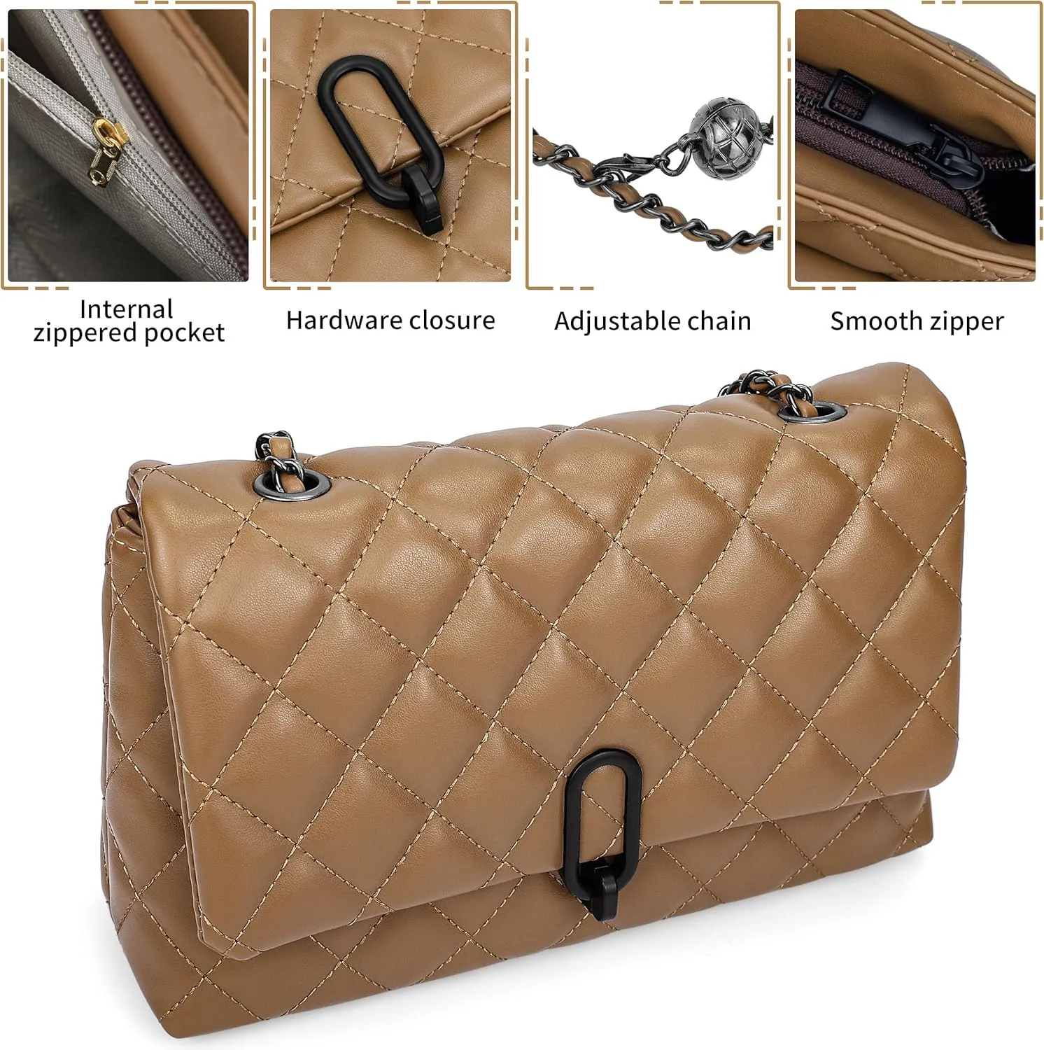 Small Purses for Women Quilted Crossbody Bags Ladies Trendy Shoulder Handbags Quilted Purses Women