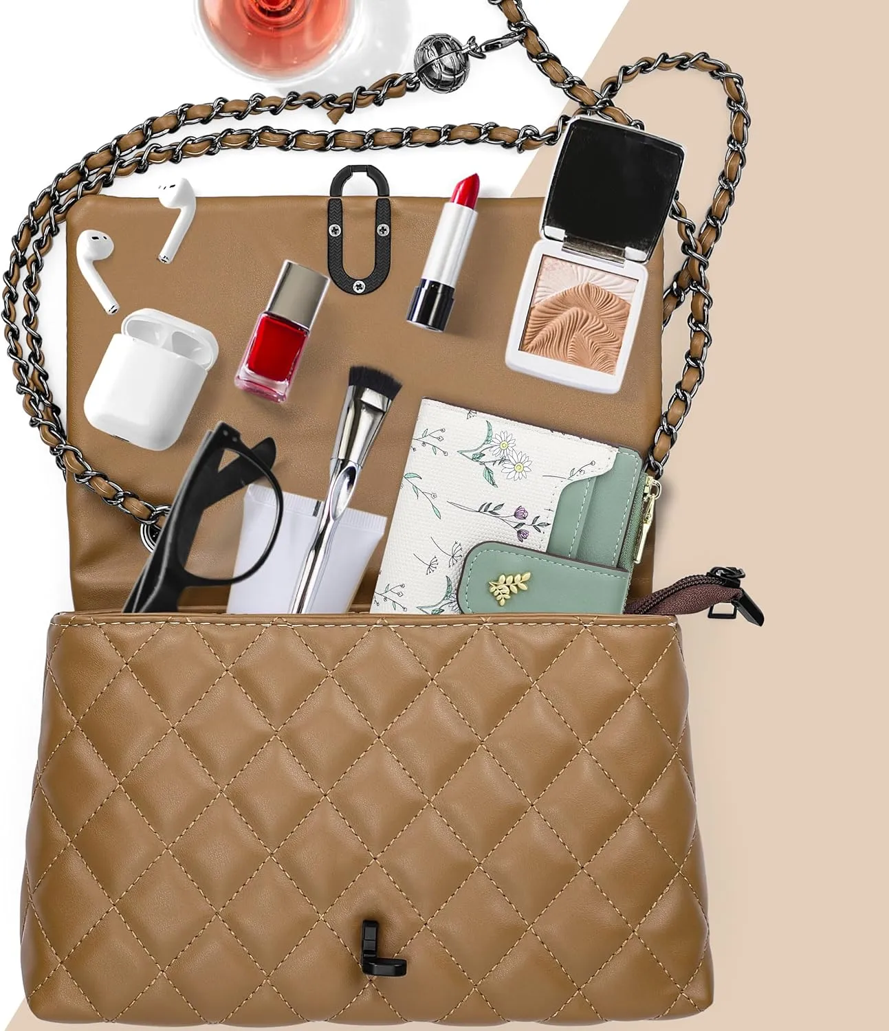 Small Purses for Women Quilted Crossbody Bags Ladies Trendy Shoulder Handbags Quilted Purses Women