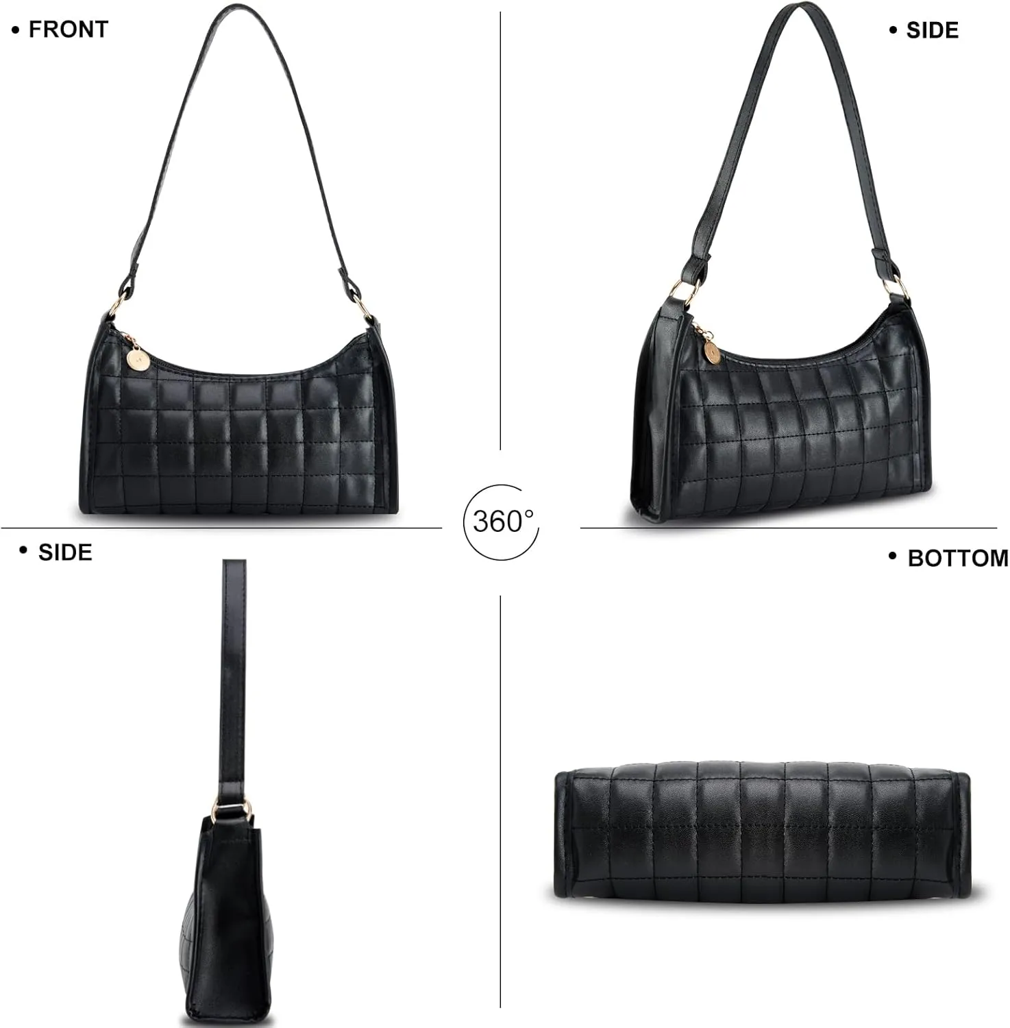 Small Shoulder Bag for Women Purses Quilt Pattern Clutch Purse Vegan Leather Little Purse Cute Mini Handbag Tote Purse