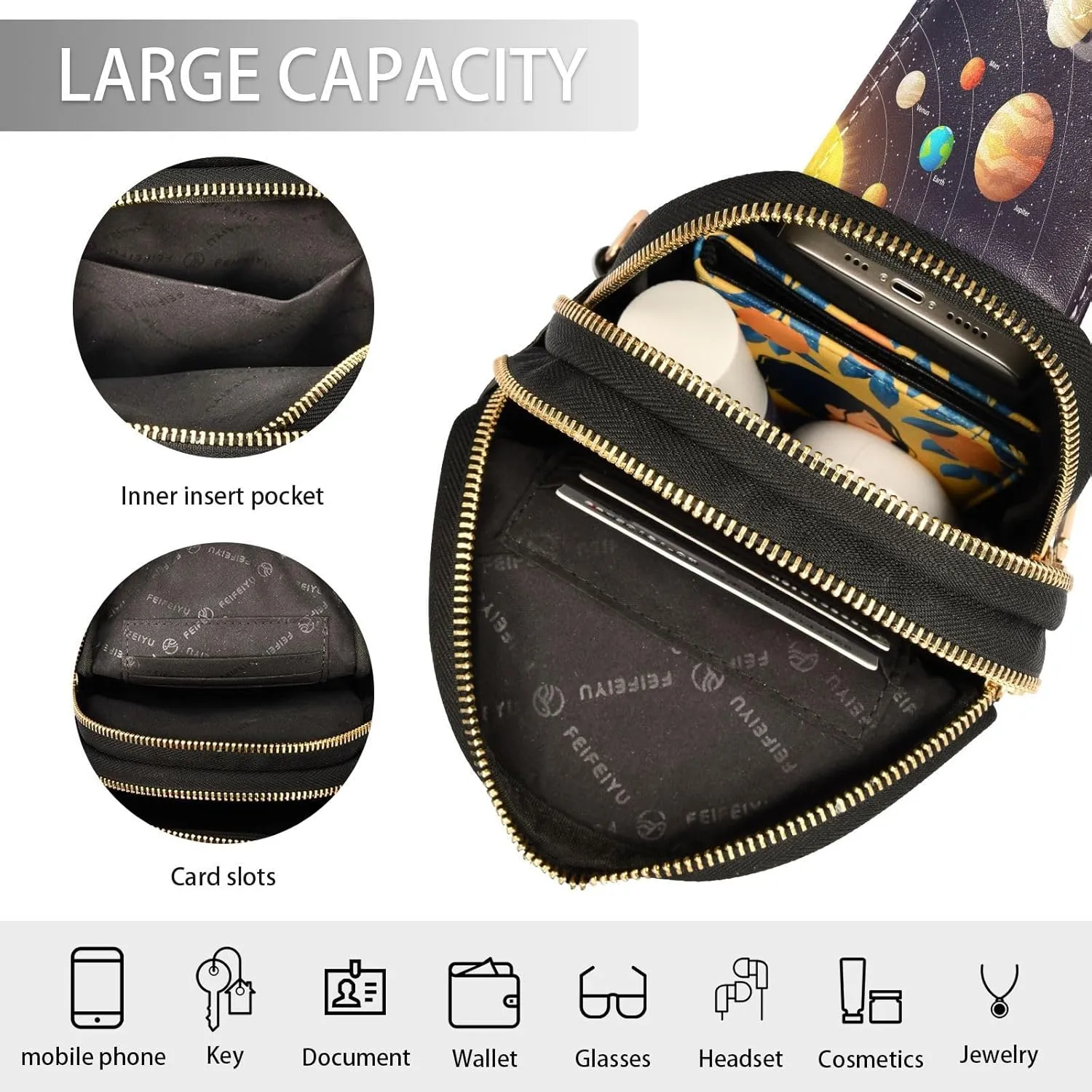 Small Sling Bag Cactus Succulent Floral Trendy Crossbody Bag Fashion Waist Packs Watercolor Leather Chest Bag