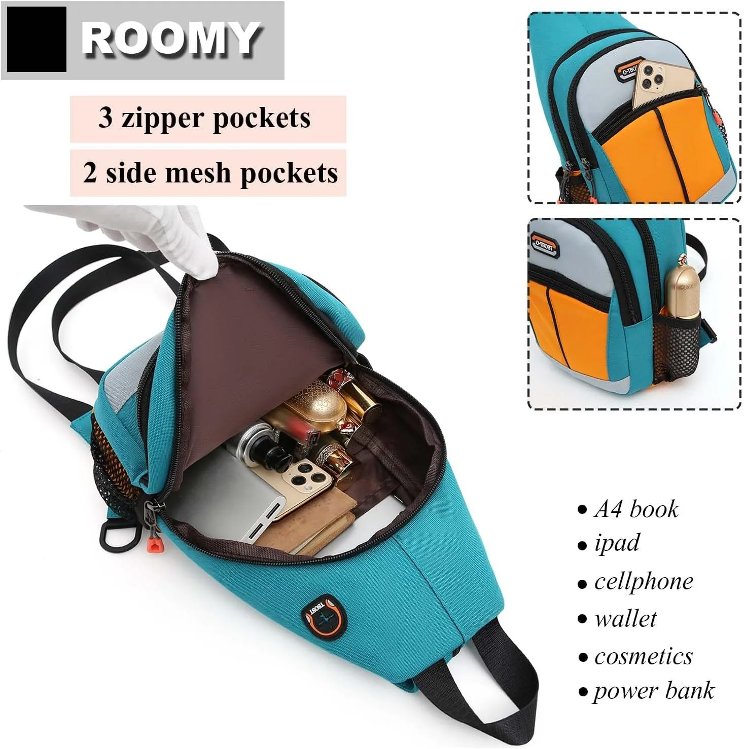 Small Sling Bag Crossbody Backpack for Men Women Sling Backpack Hiking Daypack Multipurpose Cross Body Chest Bag