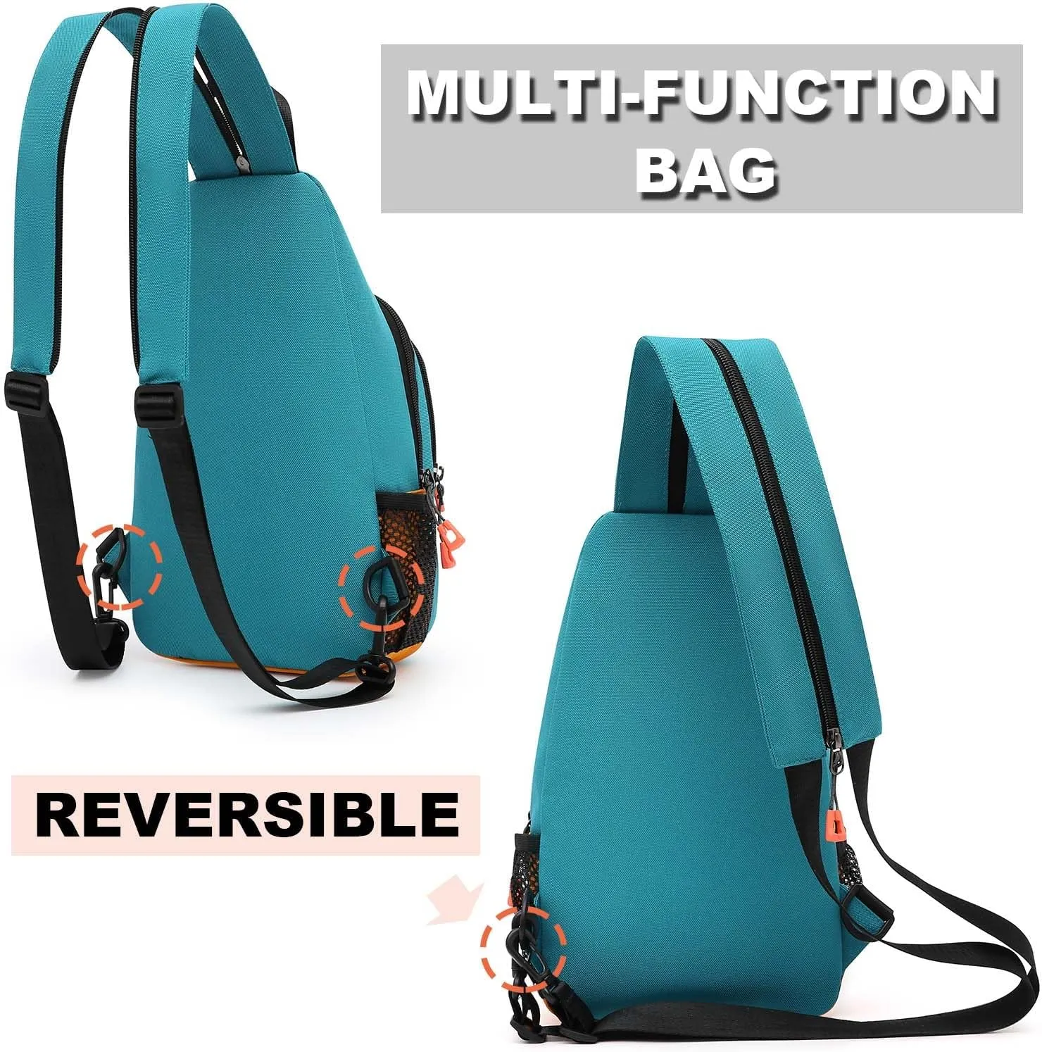 Small Sling Bag Crossbody Backpack for Men Women Sling Backpack Hiking Daypack Multipurpose Cross Body Chest Bag
