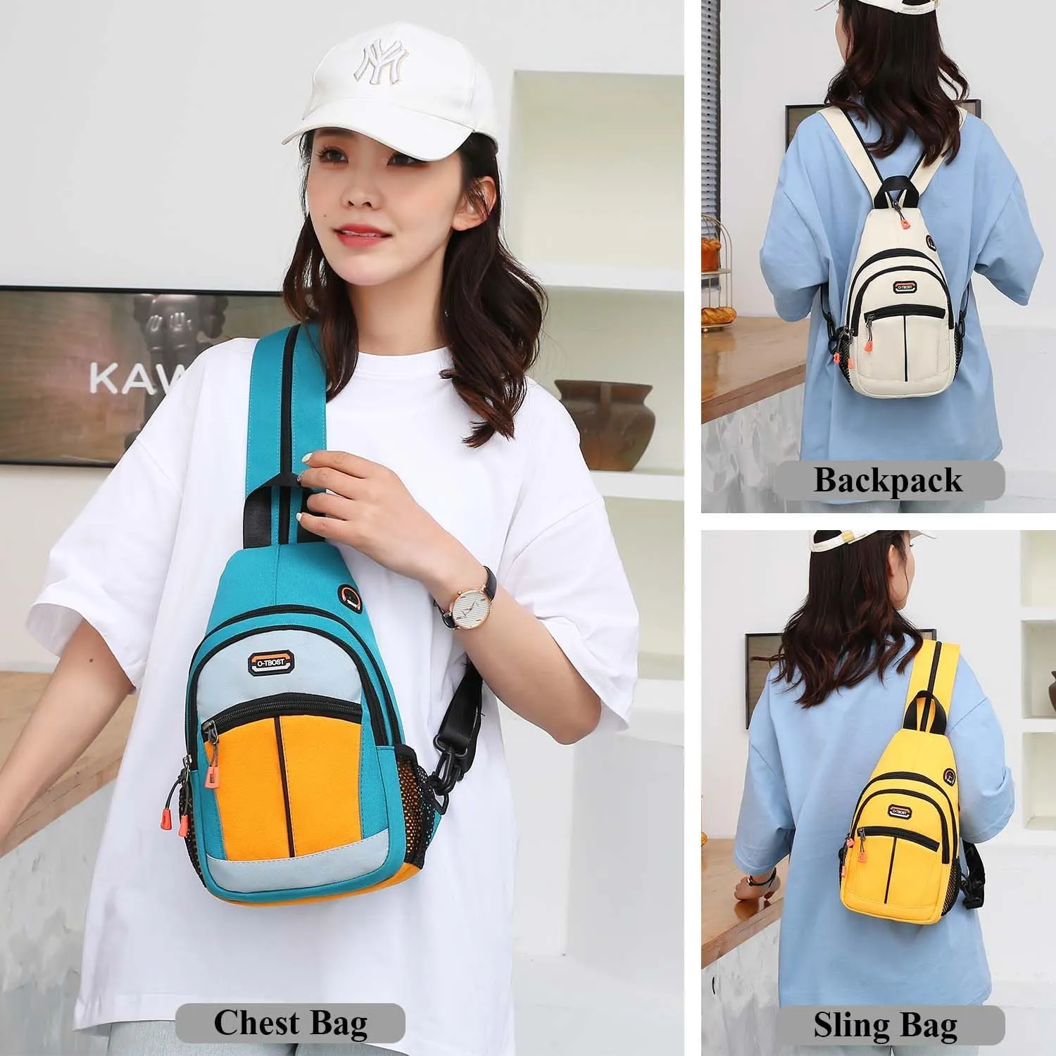Small Sling Bag Crossbody Backpack for Men Women Sling Backpack Hiking Daypack Multipurpose Cross Body Chest Bag