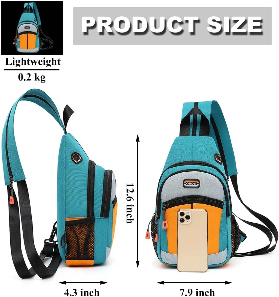 Small Sling Bag Crossbody Backpack for Men Women Sling Backpack Hiking Daypack Multipurpose Cross Body Chest Bag