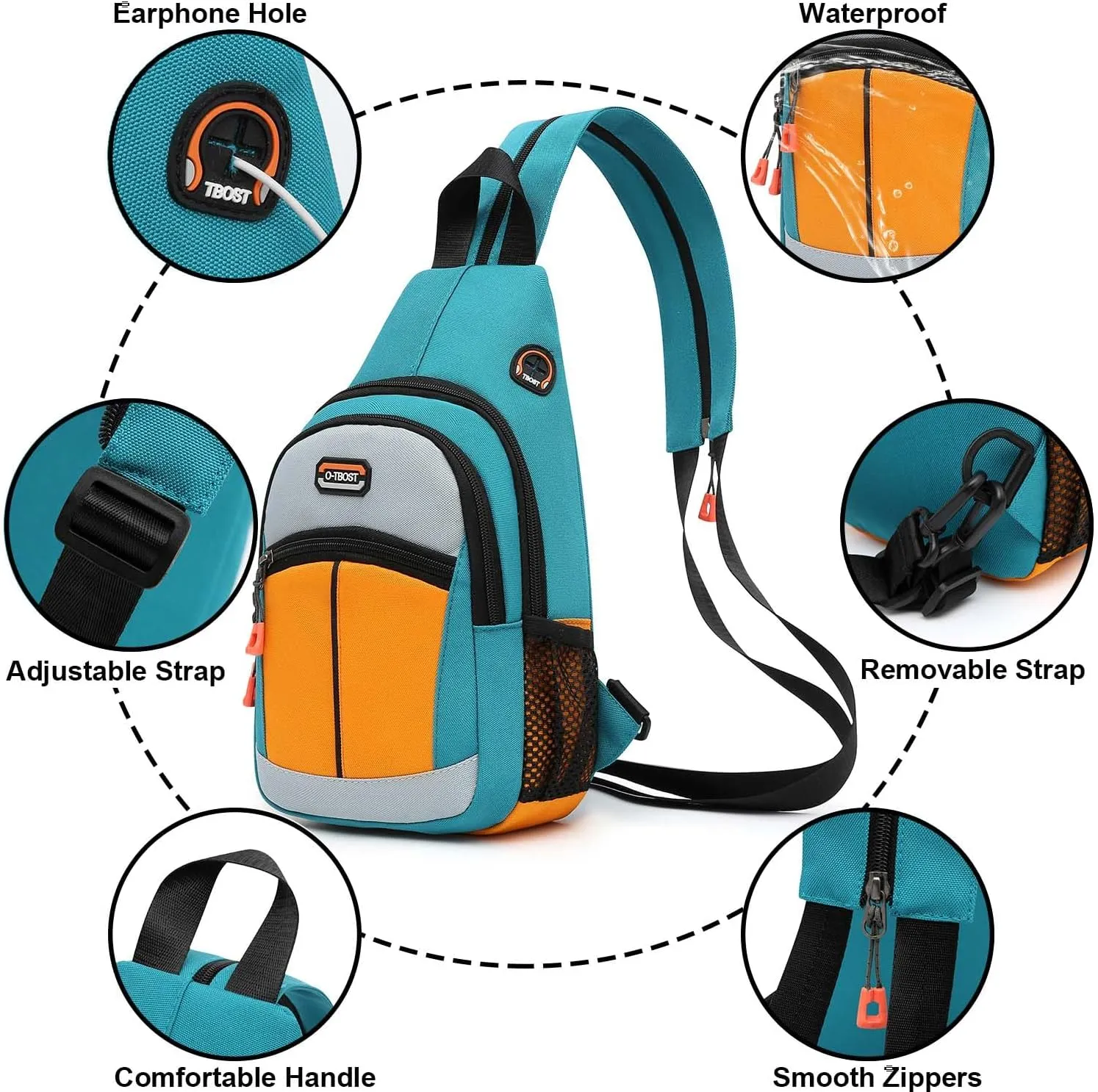 Small Sling Bag Crossbody Backpack for Men Women Sling Backpack Hiking Daypack Multipurpose Cross Body Chest Bag