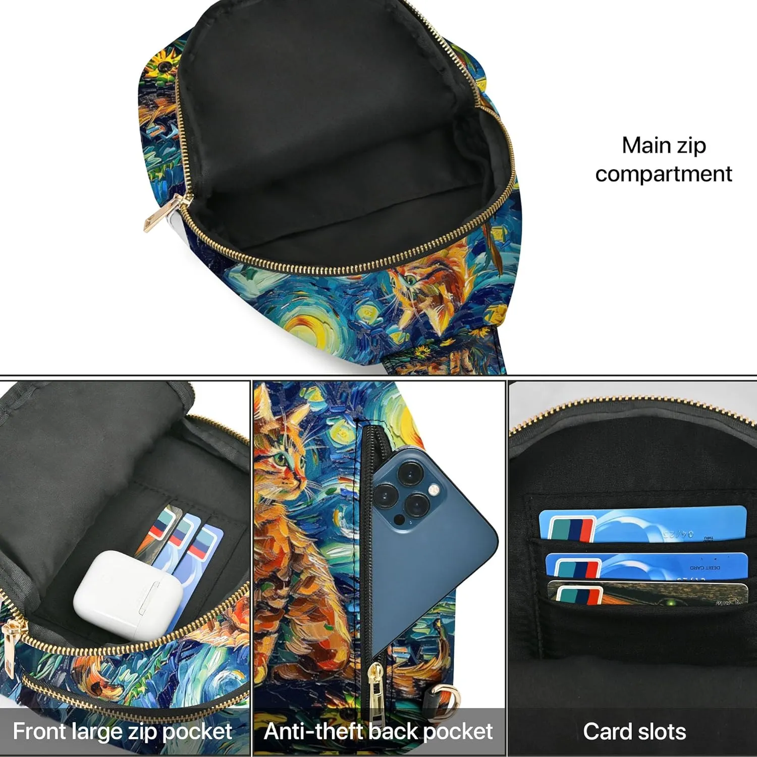 Small Sling Bag for Women Leather Crossbody Bags Sling Backpack for Outdoor Travel