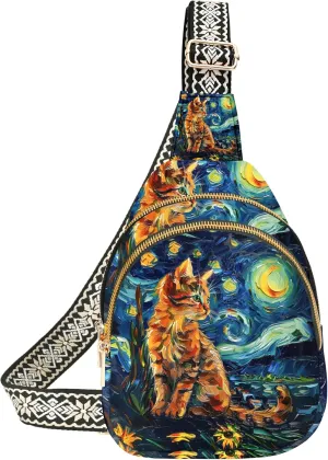 Small Sling Bag for Women Leather Crossbody Bags Sling Backpack for Outdoor Travel