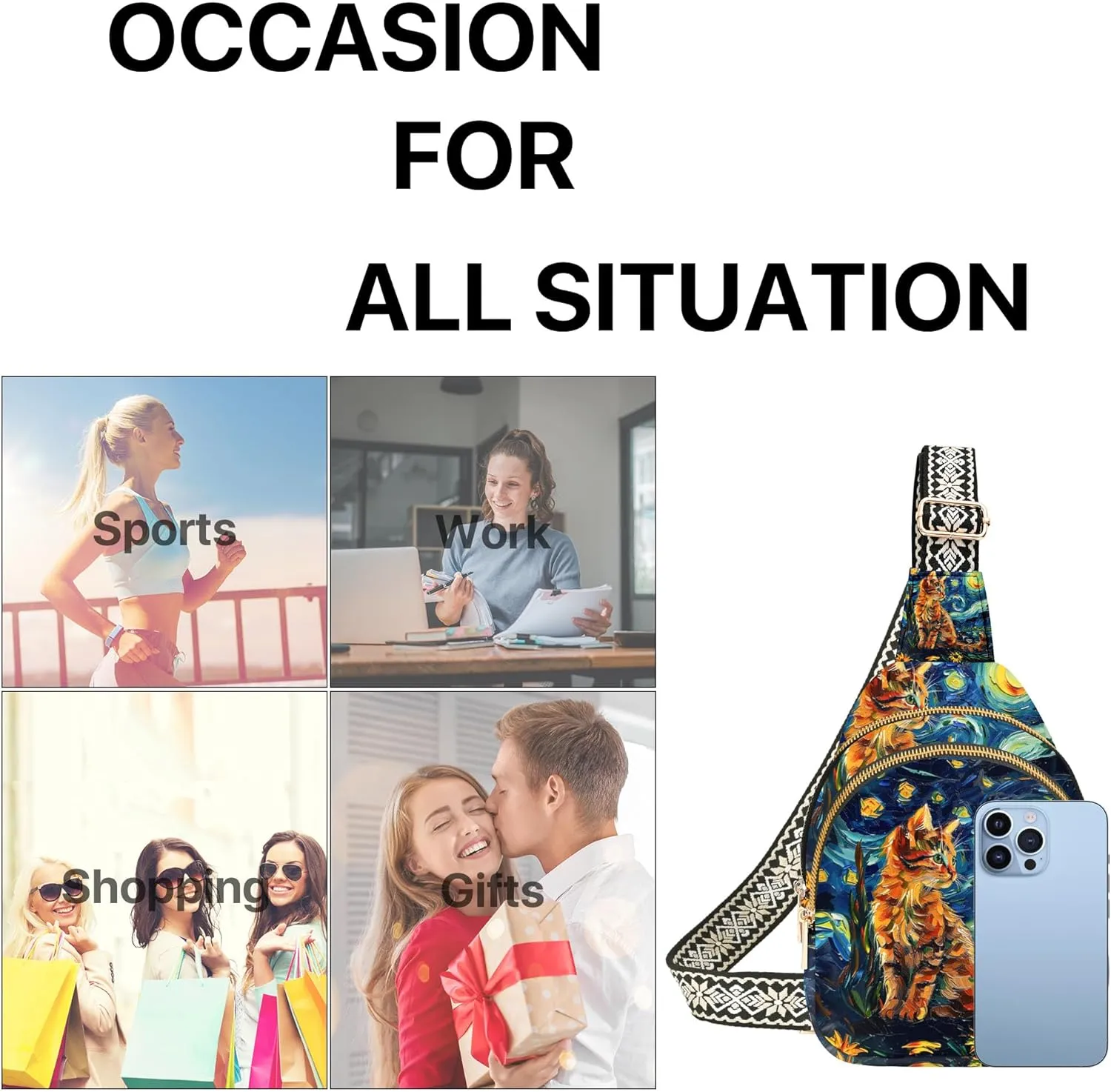 Small Sling Bag for Women Leather Crossbody Bags Sling Backpack for Outdoor Travel