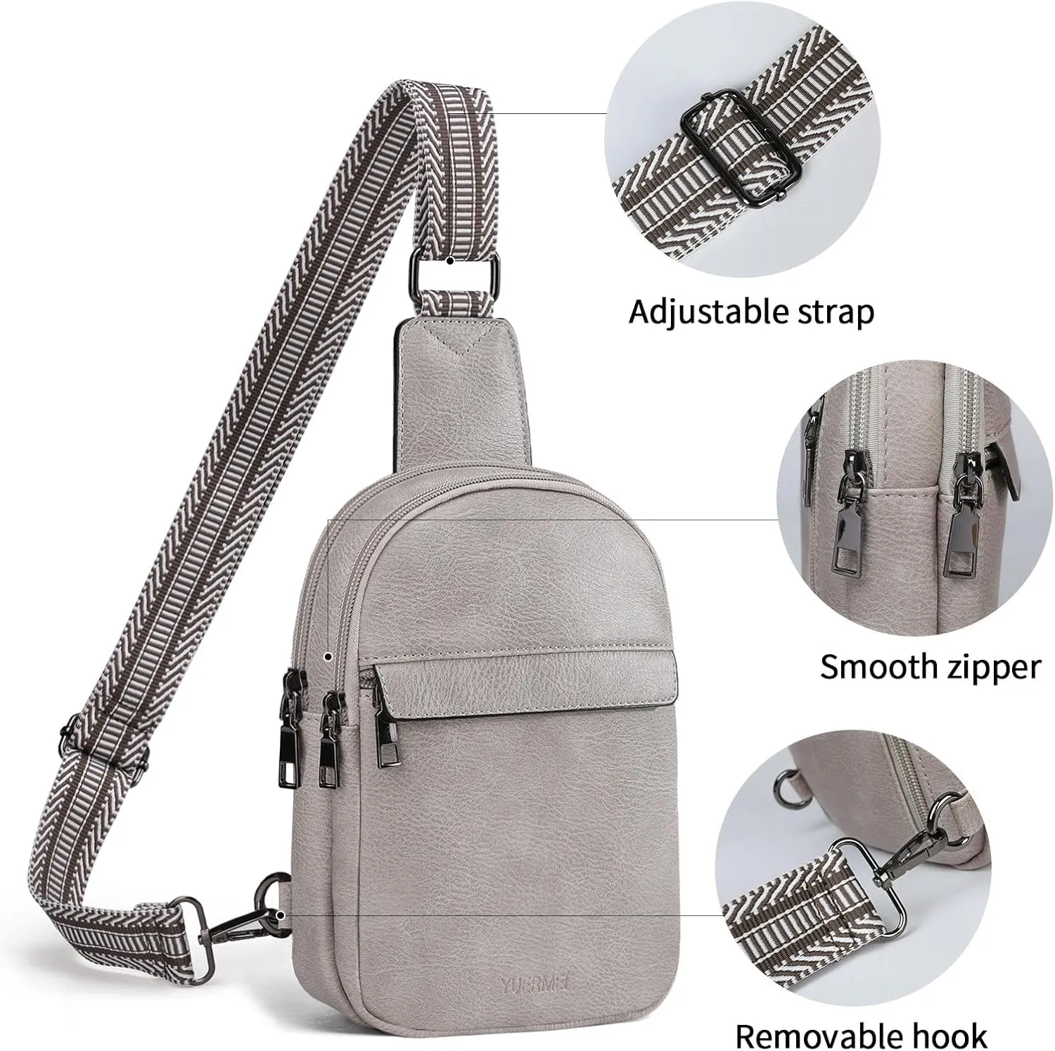 Small Sling Crossbody Bag for Women Trendy,Soft Vegan Leather Cross body Bag Purse Fanny Packs Chest Bag for Traveling