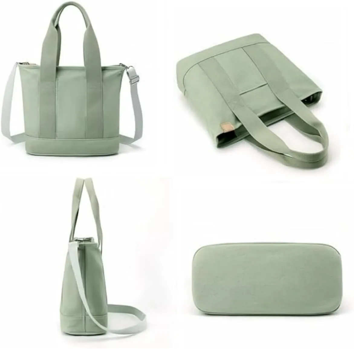 Small Tote Bag with Zipper, 2024 Canvas Multi-Pocket Crossbody Bag Shoulder Bag Satchel Hobo Bag Messenger Bag