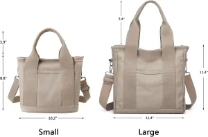 Small Tote Bag with Zipper Tote Bag for Women Canvas Crossbody Bag Shoulder Bag Satchel Hobo Bag Messenger Bag 2025
